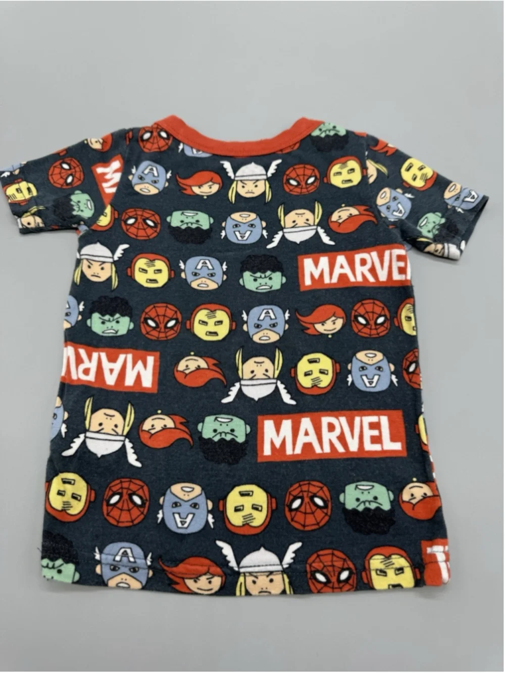 Marvel 18M Pajama Top Multicolor Graphic Print Short Sleeve Superhero Characters